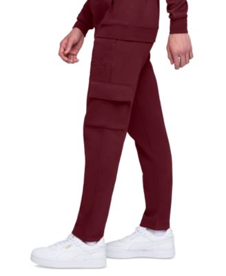 Men's Regular-Fit Logo Embossed Fleece Cargo Pants