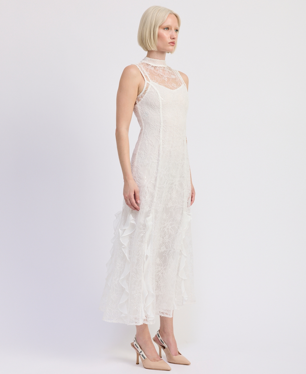 En Saison Women's Meena Turtle Neck Maxi Dress In White