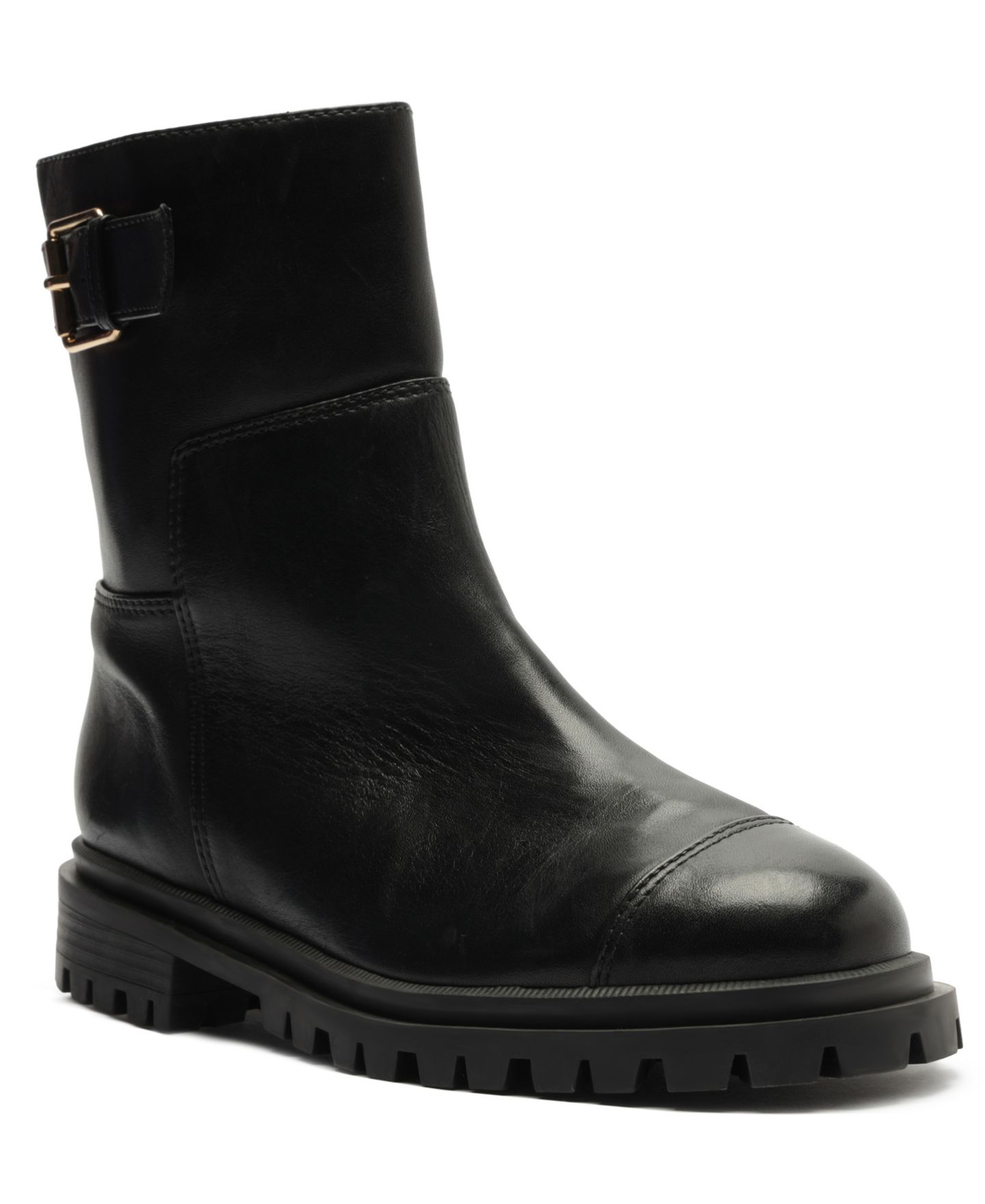 Женские ботинки Arezzo Brody Low Block Round Toe Booties, цвет: Чёрный — фото 1