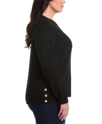 Women's Plus Size Crew Neck Novelty Long Sleeve Sweater