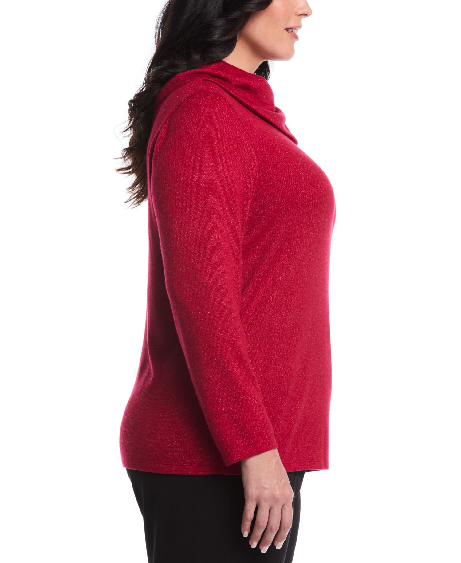 Plus Size Split Collar Long Sleeve Top