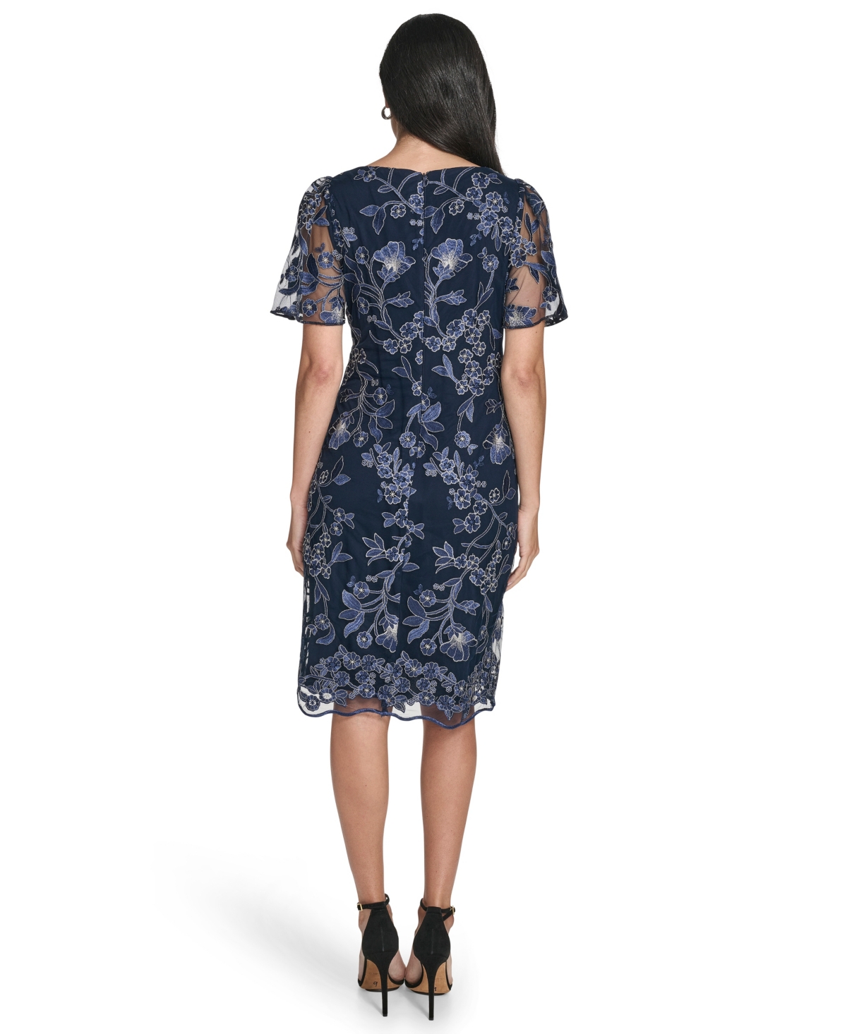 Jessica Howard Women's Short-sleeve Boat Neck Dress In Blue