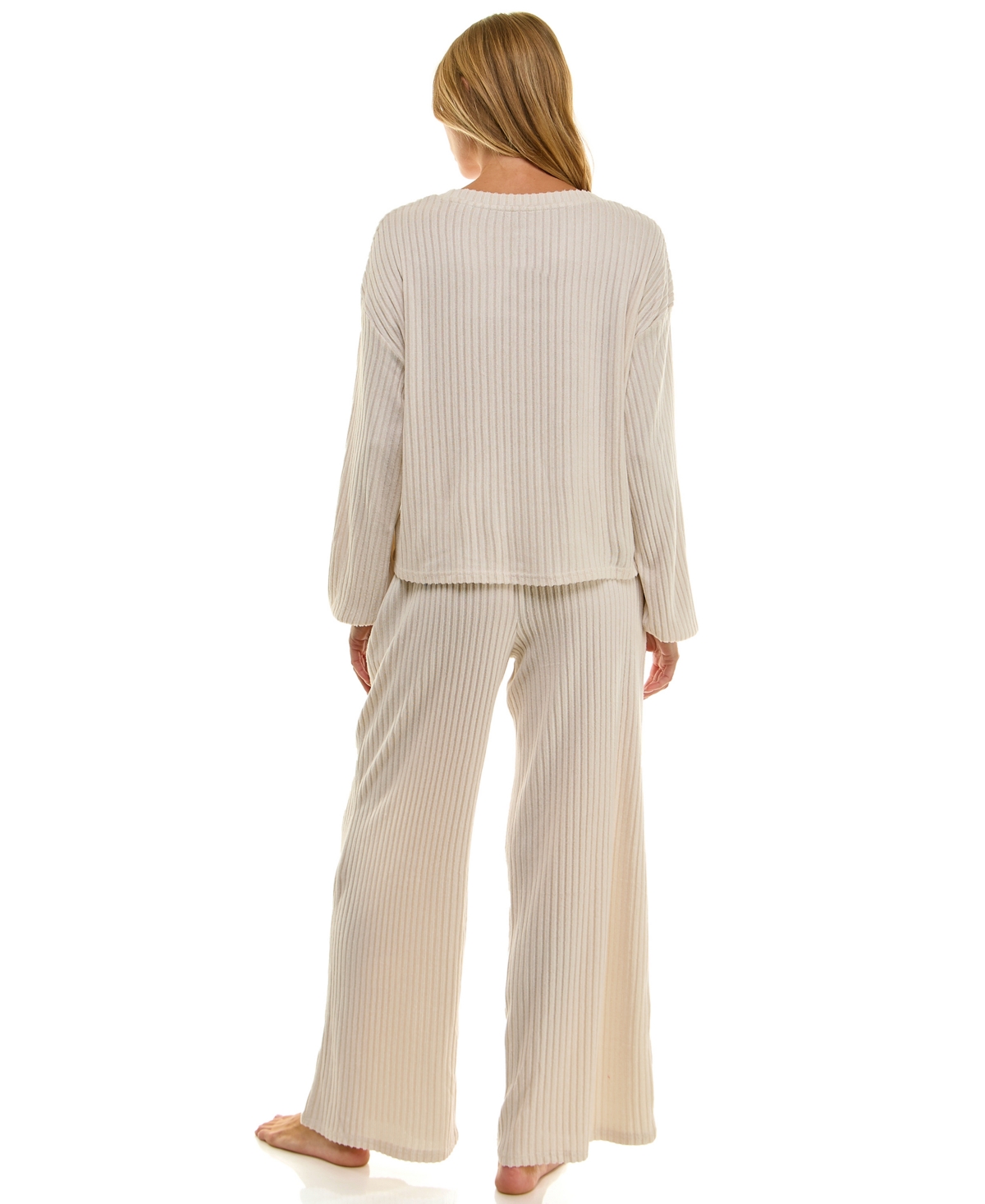 Roudelain Women's 2-piece Long-sleeve Sweatshirt And Wide-leg Pants Set In Neutral