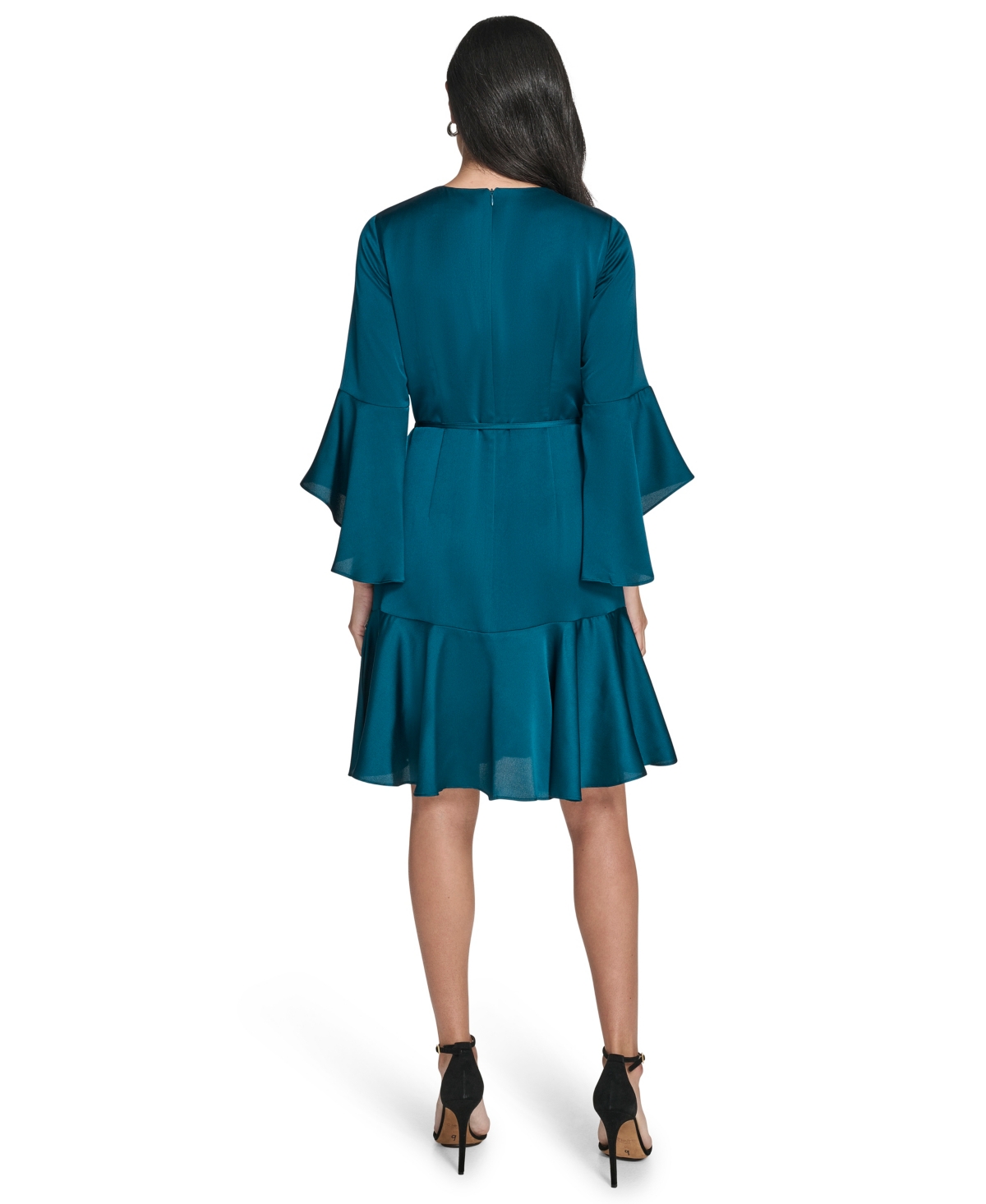 Jessica Howard Women's 3/4-Sleeve Crewneck A-Line Dress