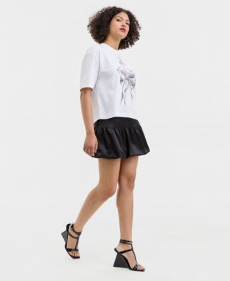 Women's Short-Sleeve Chrome Bow Crewneck T-Shirt