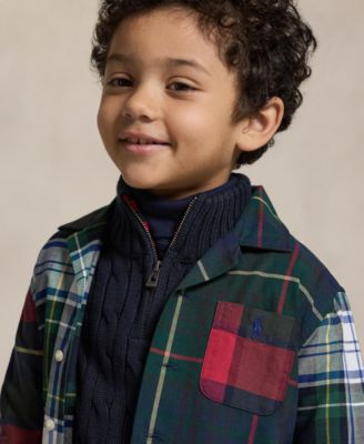 Boys' 2-7 Plaid Oxford Fun Shirt