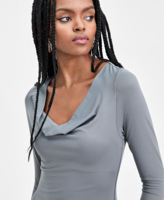Women's Cowlneck Long-Sleeve Maxi Dress, Macy's Exclusive