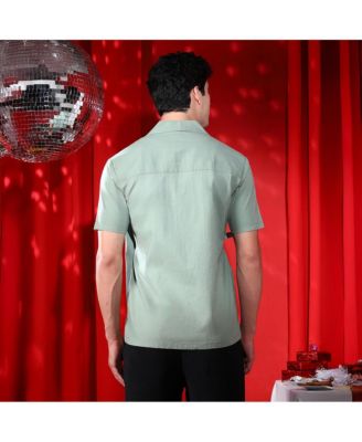 Men's Sage Green Korean Wrap Shirt