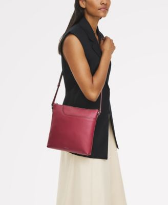Pockets Small Leather Zip Top Crossbody Bag