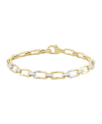 Diamond Bracelet (3/4 ct. t.w.) in 14k Yellow Gold with White Rhodium