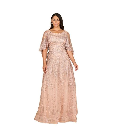 Женские платья Lara Cape Sleeve Mother's Gown, цвет: Пудровый