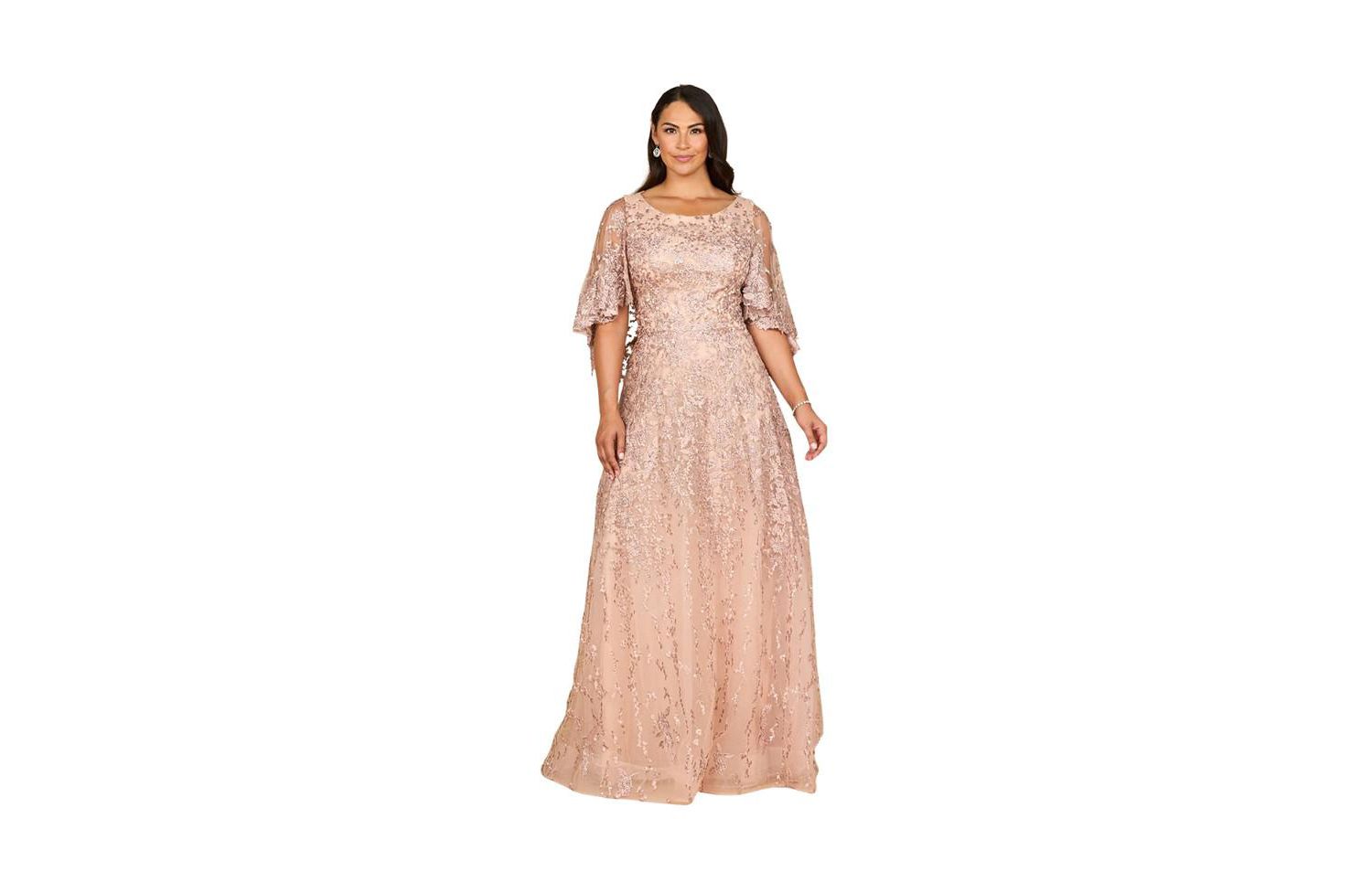 Women's Cape Sleeve Mother's Gown
