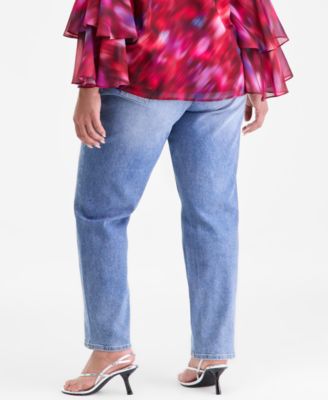 Plus Size Embellished Straight-Leg Jeans, Macy's Exclusive 