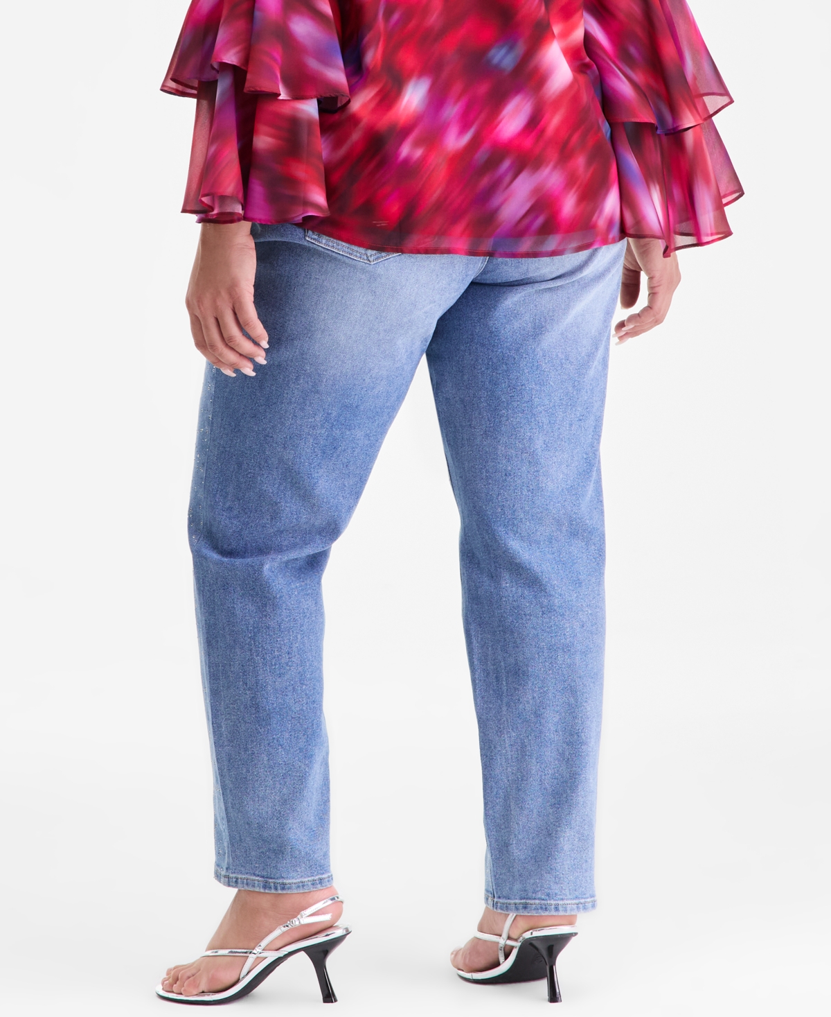 I.n.c. International Concepts Plus Embellished Straight-Leg Jeans, Macy's Exclusive