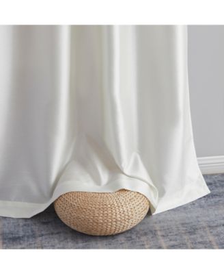 Jefferson Faux Silk Semi Sheer Light Filtering Microfiber Lined Grommet Lightweight Window Curtain Panels, Set of 2