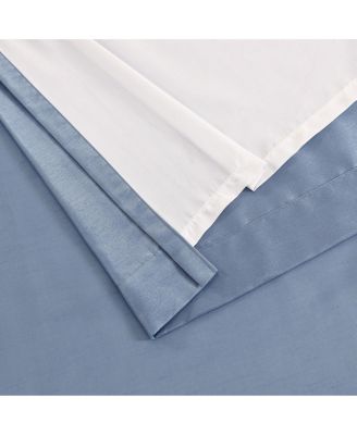 Jefferson Faux Silk Semi Sheer Light Filtering Microfiber Lined Grommet Lightweight Window Curtain Panels, Set of 2