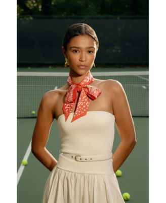 Silk Skinny Scarf Scarlet Tree of Life