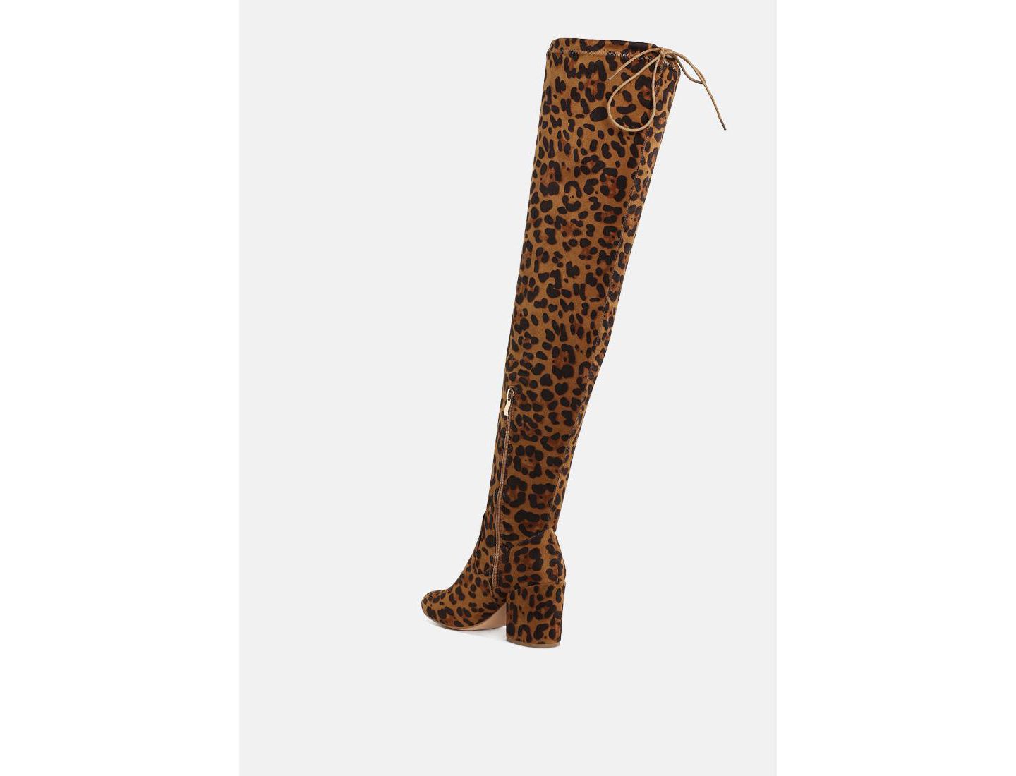 Женские ботинки London Rag Liama Minimal Drawstring Detail Knee-High, цвет: Коричневый — фото 4
