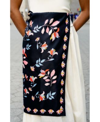 Double Sided Silk Scarf Midnight Garden