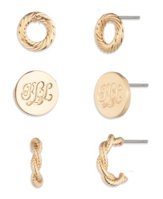 Lauren Ralph Lauren - 3-Pc. Gold-Tone Lauren Rope Trio Earrings Set