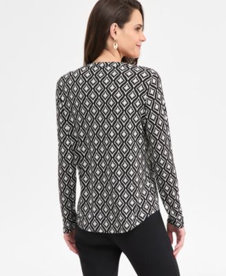 Women's Printed Zip Pocket Top, Macy's Exclusive