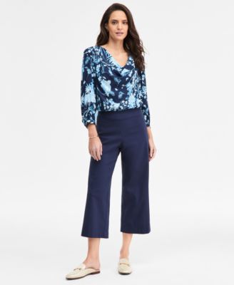 Petite Printed Cowl Neck Top, Macy's Exclusive