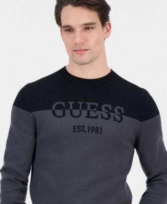 Men's Kantu Two-Tone Crewneck Logo Sweater