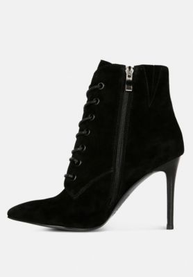 SULFUR Womens Suede Leather Stiletto Ankle Boot