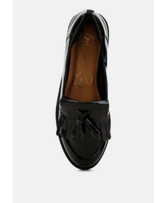 Womens Blaneth Tassel Faux Leather Loafers