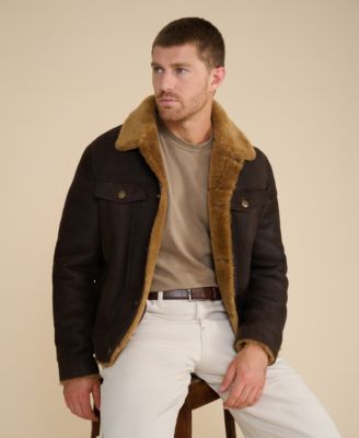 Men's Shearling Jacket, Brown and Ginger Wool
