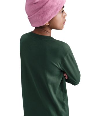 Boys and Girls Sportswear Logo Embroidered Long-Sleeve T-Shirt 