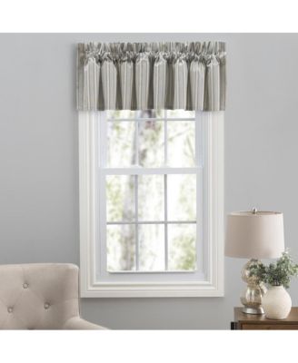 Springfield Stripe 3" Rod Pocket Tailored Valance for Windows 80" x 13" Black