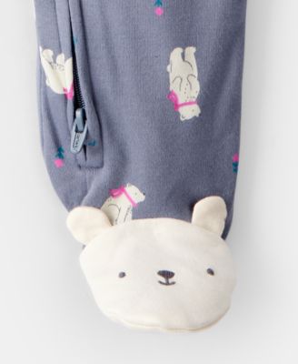 Baby Girls' Polar Bear Print Sleep and Play Pajama