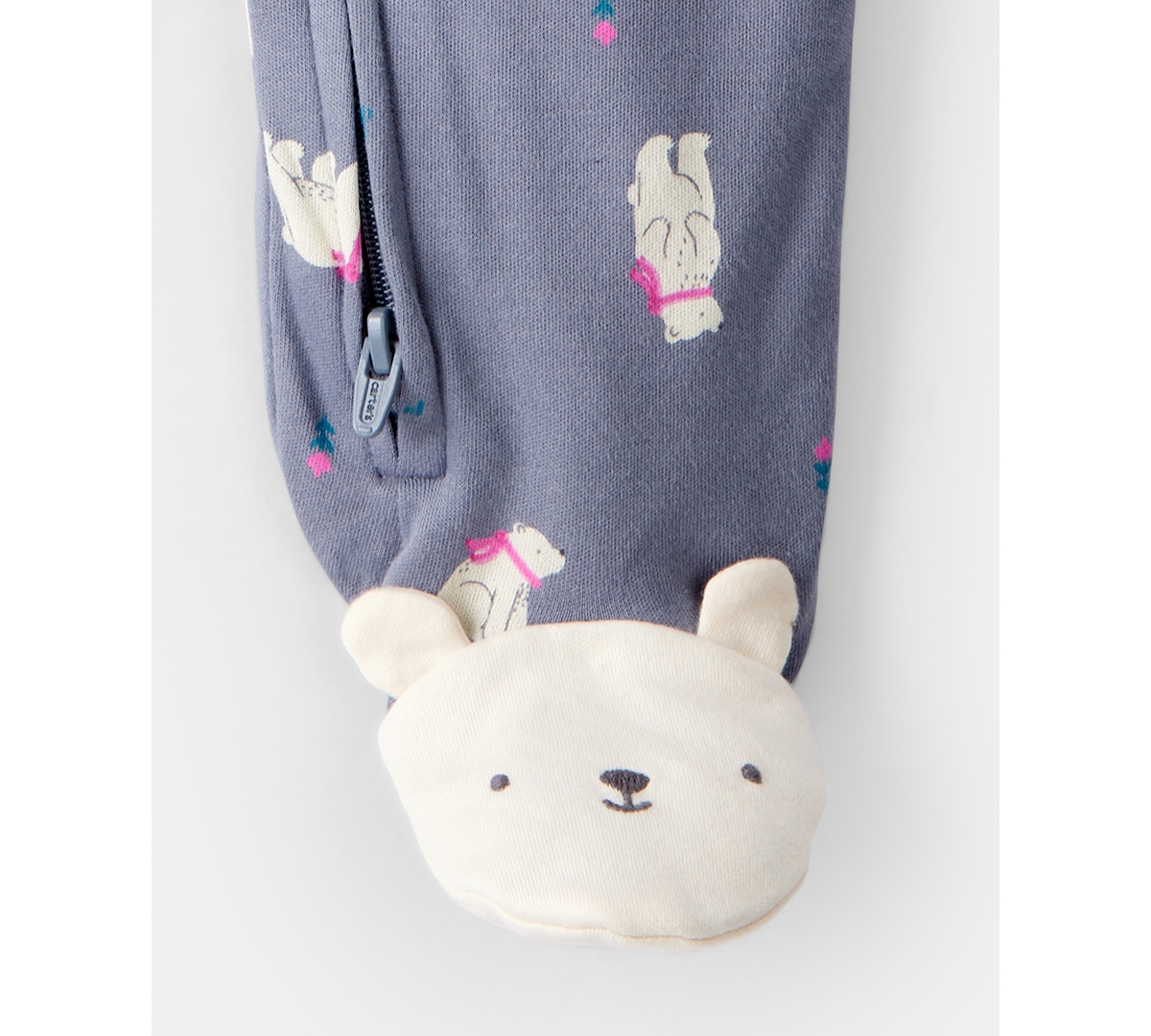 Carter's Baby Girls Polar Bear Print Sleep And Play Pajama In Gray