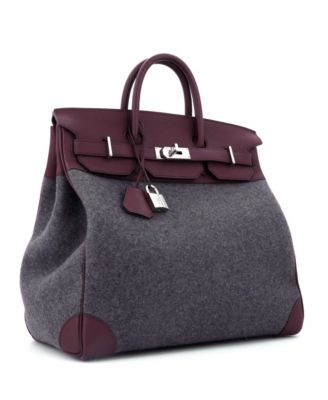  40 Go Team HAC Birkin Bag Felt and Togo with Palladium Hardware