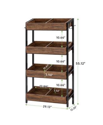 Backer Rack 4 Tiers, Kitchen Backers Rack with Hooks, 29.13"W