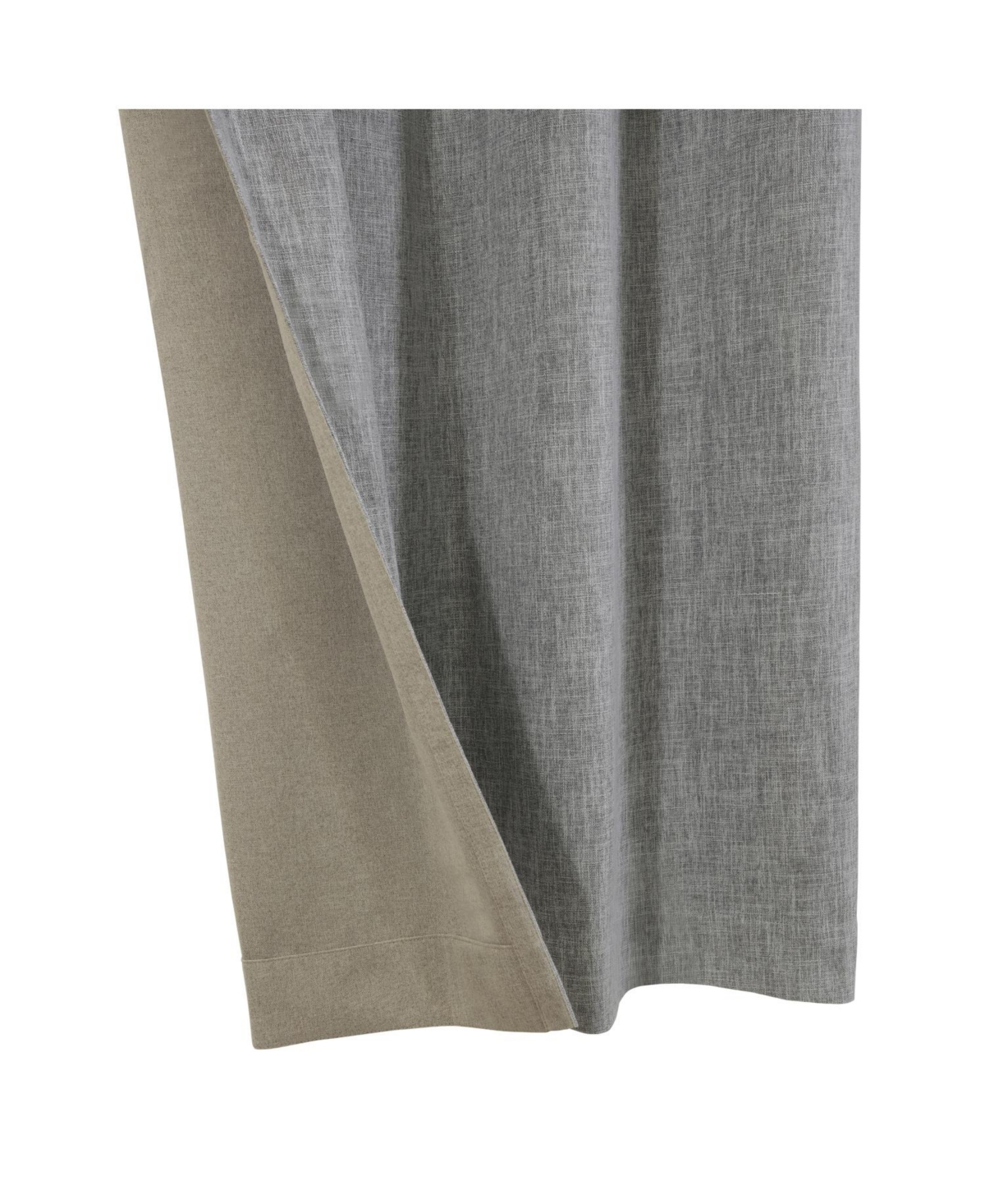 Thermaplus 100% Polyester Duo Reversible Tone Textured Blackout Grommet Curtain Panel 52" x Grey to Taupe
