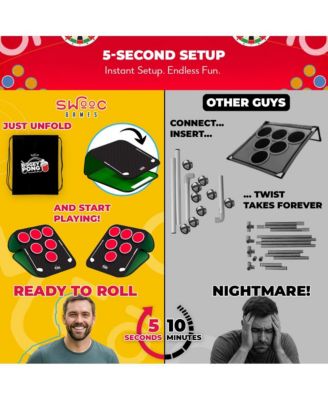 Bogey Pong | 3-in-1 Backyard Pong Golf Game Set with Darts & Tic Tac Toe | Remove Discs for Pong Golf Style Gameplay