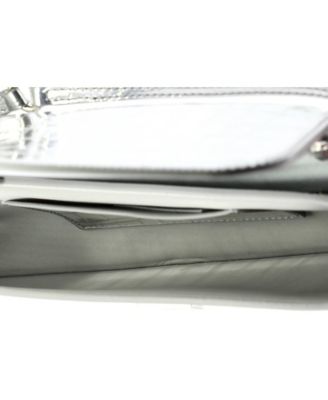 East West Voyou Strap Clutch Embossed Leather