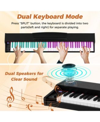 88-Key Semi-Weighted Digital Piano Set with Adjustable Stand and Triple Pedals