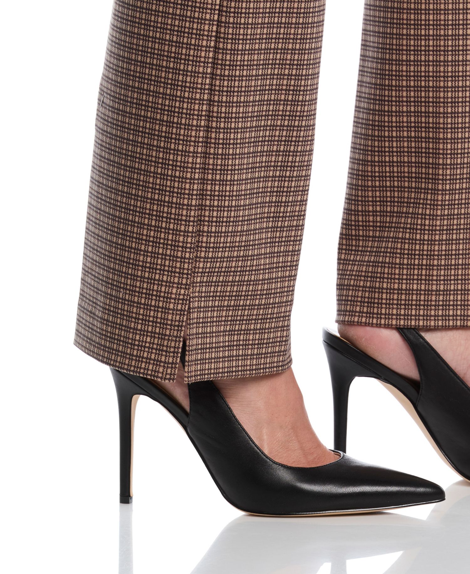 Petite Plaid Print Ponte Bootcut Pants