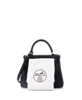  Kelly 25 Handbag Black Swift with Palladium Hardware