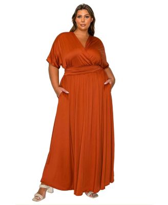 Plus Size Raffi Pocket Empire Waist Maxi Dress