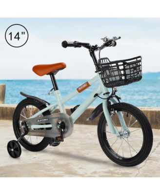 14/16 Inch Kids Bike with Training Wheels, Adjustable Design & Dual Brakes, First Bike for Ages 3-9
