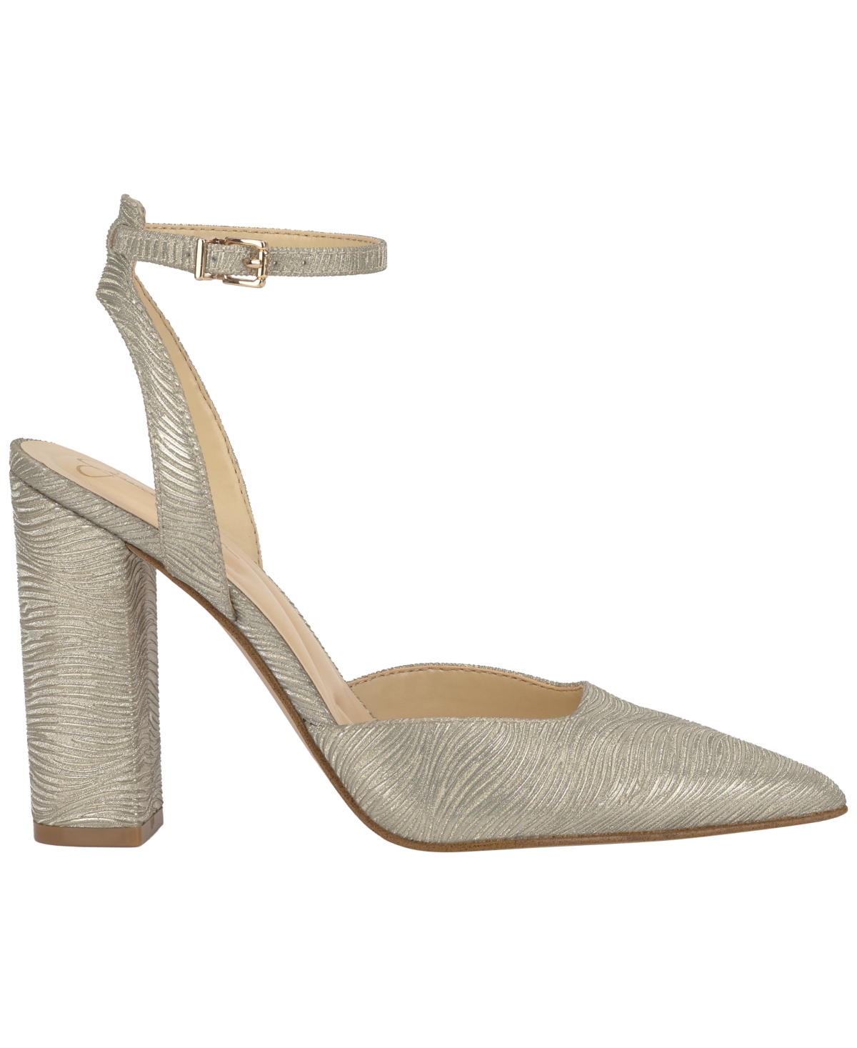 Jessica Simpson Nazela Pointed Toe Ankle Strap Pump In Gray