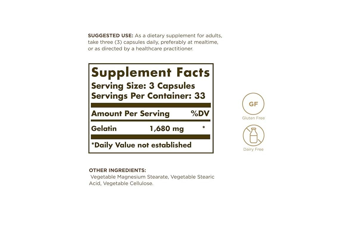 Solgar Gelatin Capsules (with Calcium) ,100 Caps