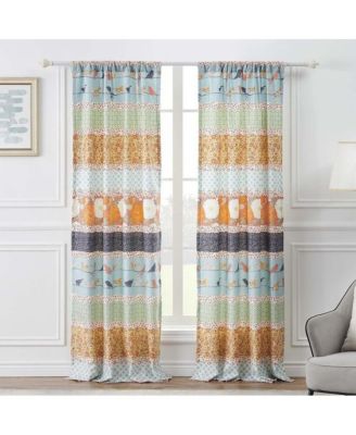 Carlie High Quality Light Filtering Window Panel Pair - Each 42"x84" Calico Stripe