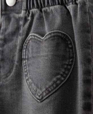 Girls' Toddler 2T-5T Heart Pocket Barrel Pants