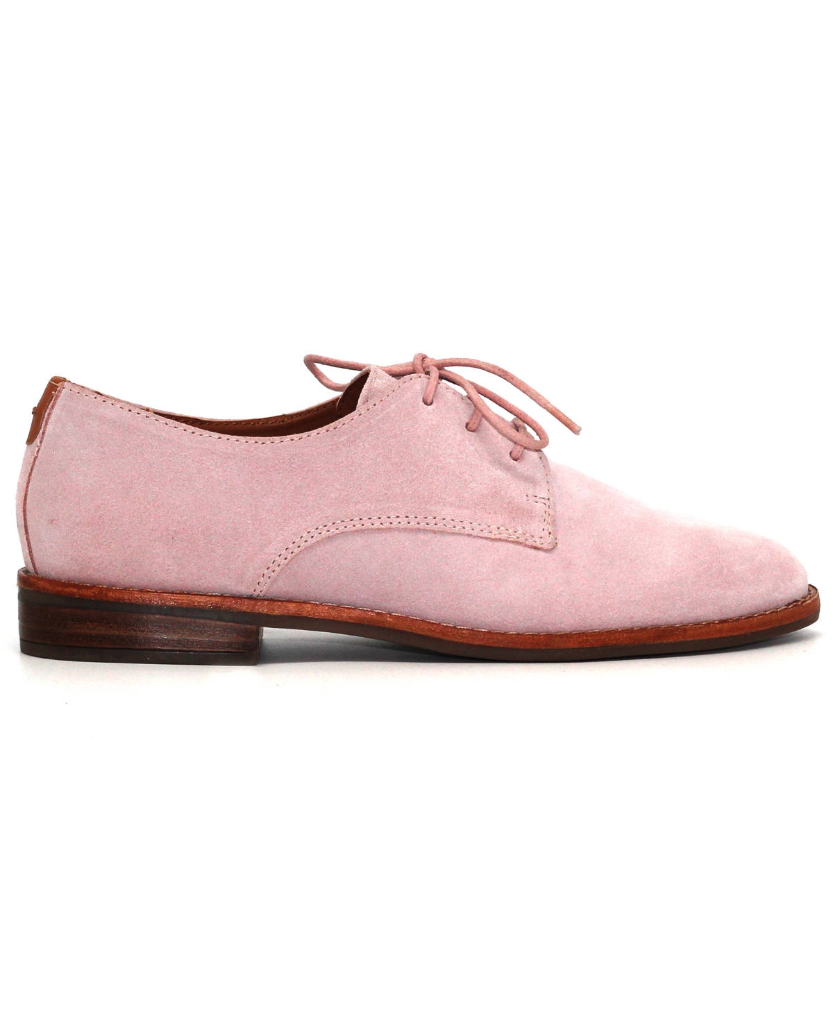 Gentle Souls Women's Aronson Almond Toe Suede Lace-up Oxford Shoes In Pink