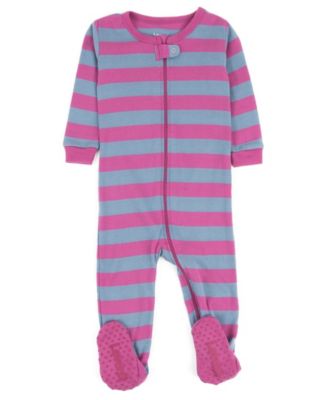 Toddler Footed Cotton Striped Holiday Pajamas